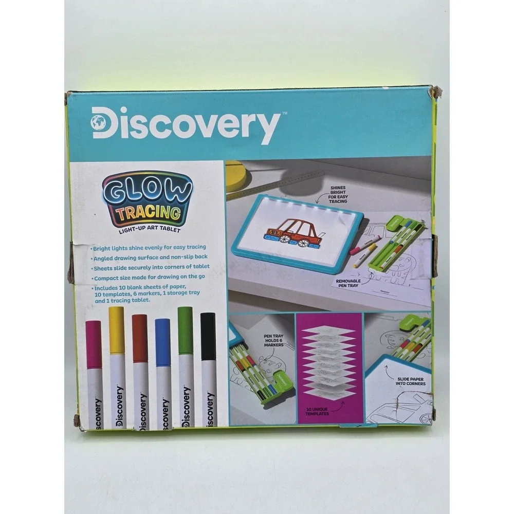 Discovery Glow Tracing Light Up Art Tablet‎ Ages 4+ Color Markers Included